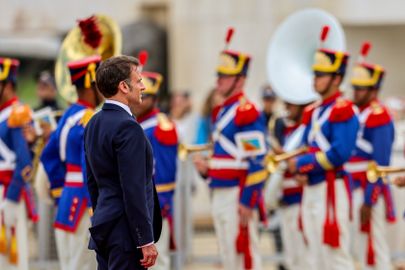 Brasília (DF) 28/03/2024 - O presidente da França, Emmanuel Macron participa da cerimônia oficial no Palácio do Planalto.
Foto: Fabio Charles Pozzebom/Agência Brasil