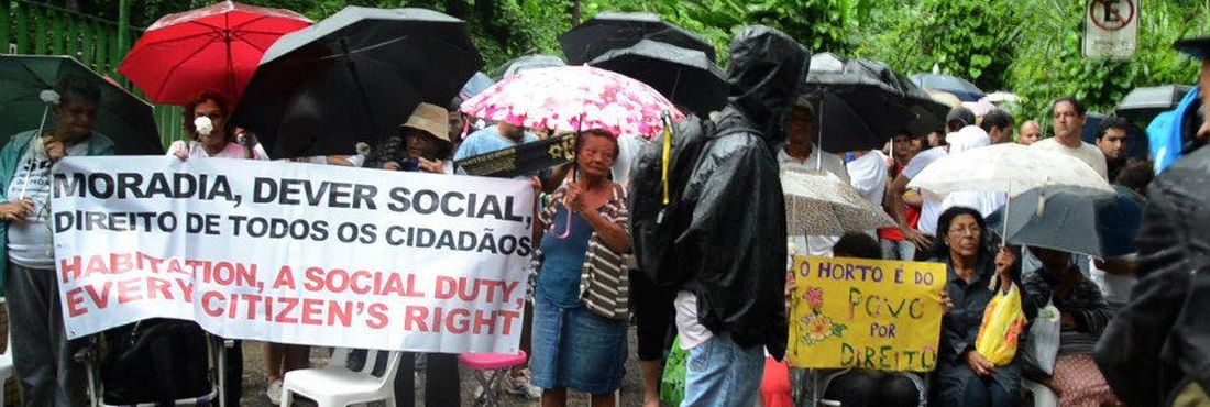 Moradores de comunidade do Horto, no Rio de Janeiro, protestam contra remoção