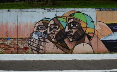 São Paulo - Grafites na Avenida 23 de Maio (Rovena Rosa/Agência Brasil)