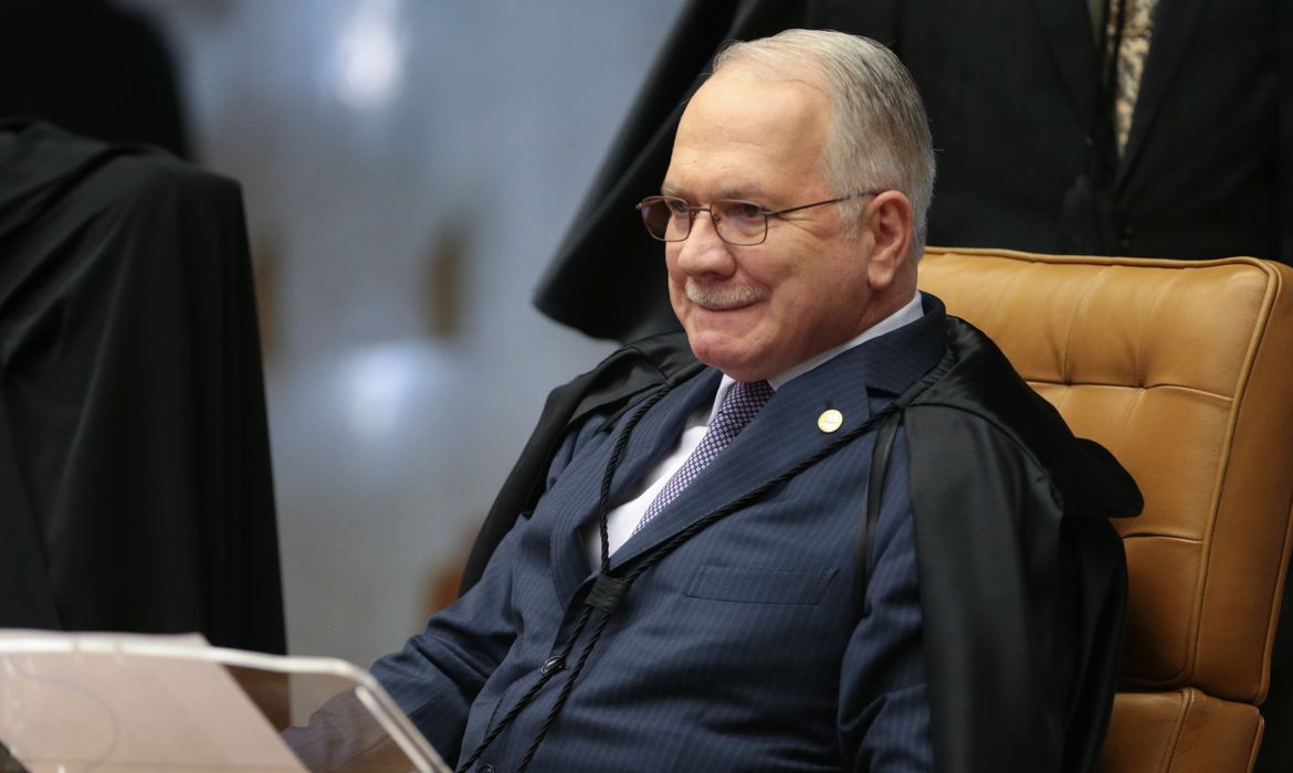 Brasília - Ministro Edson Fachin durante sessão plenária do STF de abertura do Ano Judiciário de 2017 e homenagem ao ministro Teori Zavascki (José Cruz/Agência Brasil)