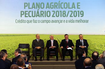 O presidente Michel Temer durante cerimônia de lançamento do Plano Agrícola Pecuário 2018/2019, no Palácio do Planalto.
