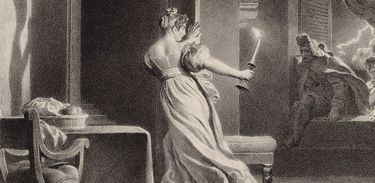 Cena da ópera Barbeiro de Sevilha, gravura de Alexandre-Évariste Fragonard