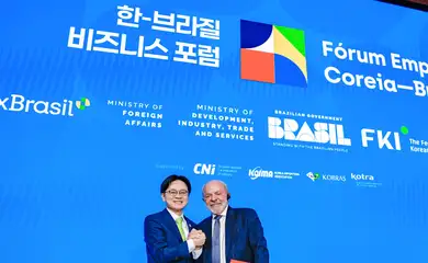 23.02.2026 - Presidente da República, Luiz Inácio Lula da Silva, durante a sessão de encerramento do Encontro Empresarial Brasil-Coreia do Sul. Seul — República da Coreia

Foto: Ricardo Stuckert / PR
