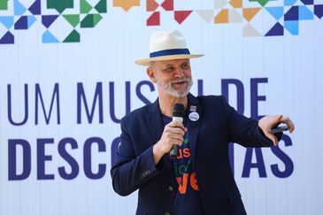 Rio de Janeiro (RJ), 29/08/2024 – O diretor do Museu Nacional, Alexander Kellner fala durante inauguração de novo espaço da instituição com a exposição 