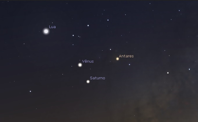 Encontro de Vênus e Saturno nas proximidades de Antares 