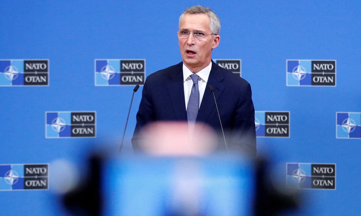 Secretário-geral da Otan, Jens Stoltenberg, dá entrevista coletiva em Bruxelas