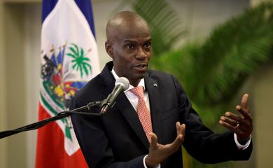 Jovenel Moise durante entrevista coletiva em Porto Príncipe