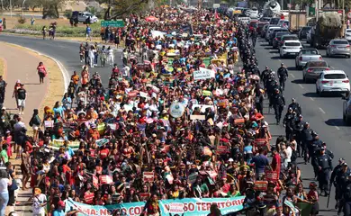 Brasília (DF), 07/08/2025 - Passeata da 4ª Marcha das Mulheres Indígenas. Foto: Antonio Cruz/Agência Brasil