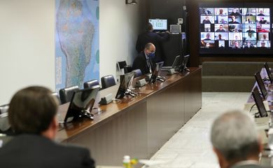 (Brasília - DF, 14/05/2020) Videoconferência com Paulo Skaf, Presidente da Federação das Indústrias do estado de São Paulo - FIESP; e empresários.