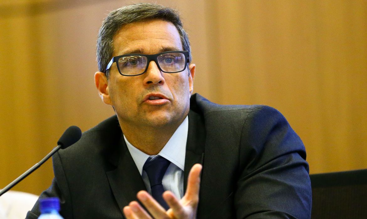 O presidente do Banco Central, Roberto Campos Neto, concede entrevista coletiva para apresentar os resultados de implementação da Agenda BC#.