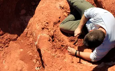 Descoberta de fóssil precursor dos pterossauros. Fotos do local da escavação - Buriol Site (São João do Polêsine, Brazil). Foto: Janaína Brand Dillmann