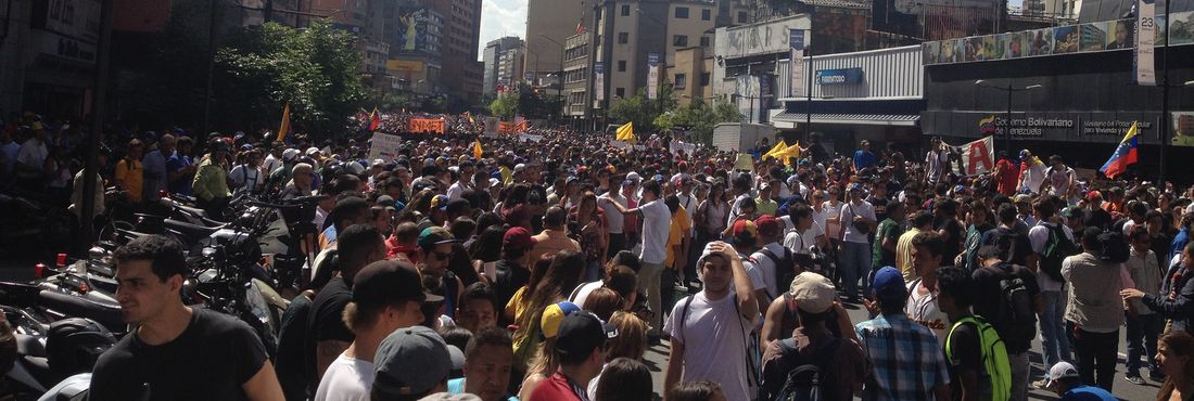 Protesto em Chacao, na Venezuela