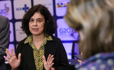 Rio de Janeiro (RJ), 29/10/2024 – A ministra da Saúde, Nísia Trindade, durante coletiva de imprensa sobre Desinformação em Saúde: Desafios e Soluções na reunião dos Ministros de Saúde do G20, no Rio de Janeiro. Foto: Tomaz Silva/Agência Brasil