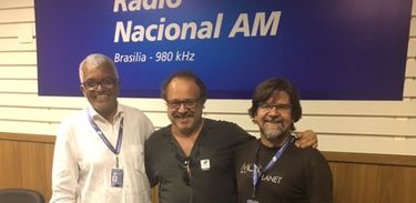 Valter Lima, Marcus Viana e Marcelo Ferreira em entrevista à Rádio Nacional de Brasília