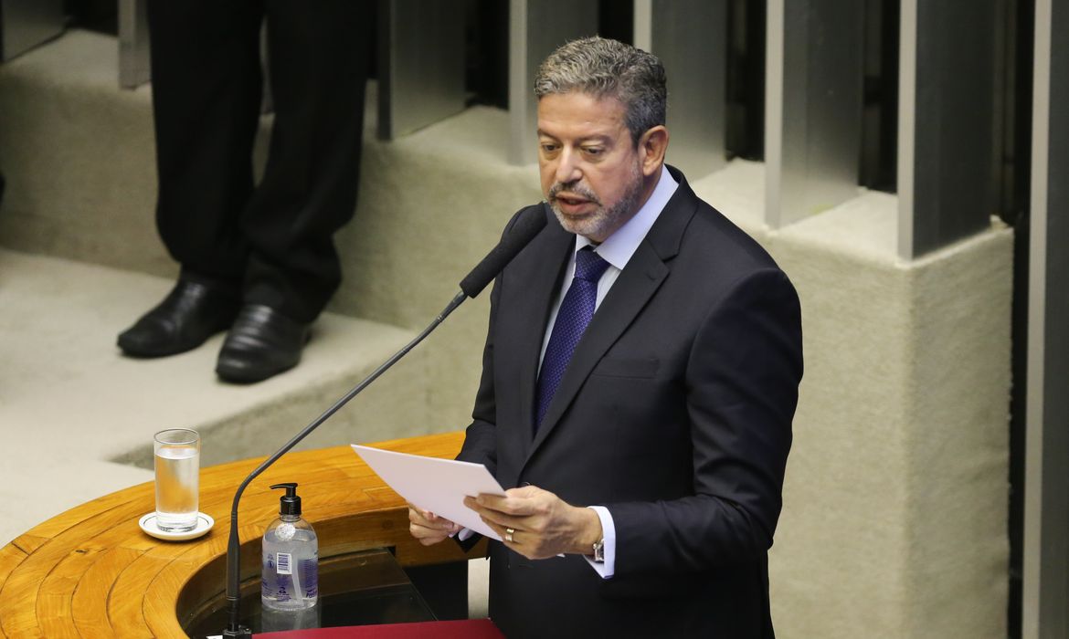 O presidente da Câmara dos Deputados Arthur Lira, discursa durante sessão de abertura do ano legislativo