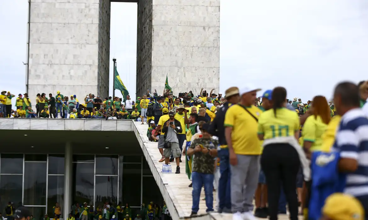 Manifestantes invadem Congresso, STF e Palácio do Planalto.
Foto: Marcelo Camargo/Agência Brasil/Arquivo