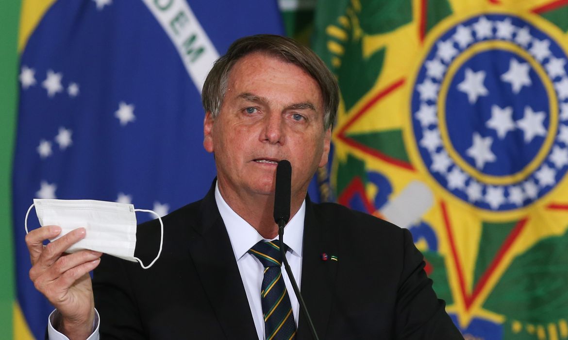 O presidente da República,Jair Bolsonaro, discursa durante a solenidade de anúncio do Sistema de Avaliação de Impacto ao Patrimônio e lançamento do Guia Brasileiro de Sinalização Turística.