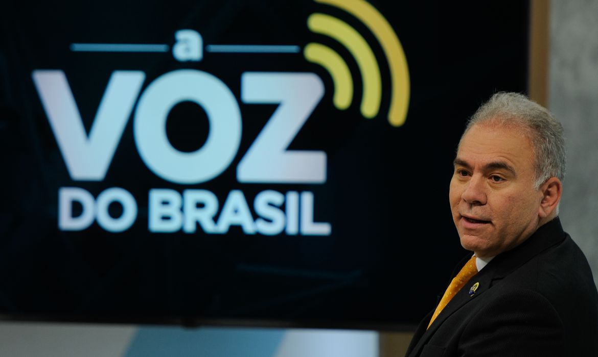 O ministro da Saúde, Marcelo Queiroga,participa do programa A Voz do Brasil
