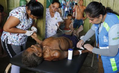 Surucucu (RR), 09/02/2023 - Deslocamento de equipes da Força Nacional do SUS para atendimento em Surucucu, na Terra Indígena Yanomami. Foto: Fernando Frazão/Agência Brasil
