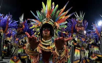 Rio de Janeiro (RJ), 11/02/2024 - Desfile da escola de samba Salgueiro, do Grupo Especial do carnaval carioca, no Sambódromo da Marquês de Sapucaí. Foto: Tânia Rêgo/Agência Brasil