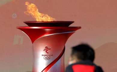 Tocha olímpica em Pequim, China
