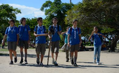 Rio de Janeiro - Escoteiros do Rio de Janeiro participam do Grande Jogo Escoteiro de 2017, sobre os Objetivos do Desenvolvimento Sustentável da Organização das Nações Unidas (Fernando Frazão/Agência Brasil)
