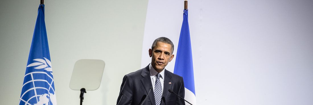 O presidente dos Estados Unidos, Barack Obama, durante discurso na Cop 21