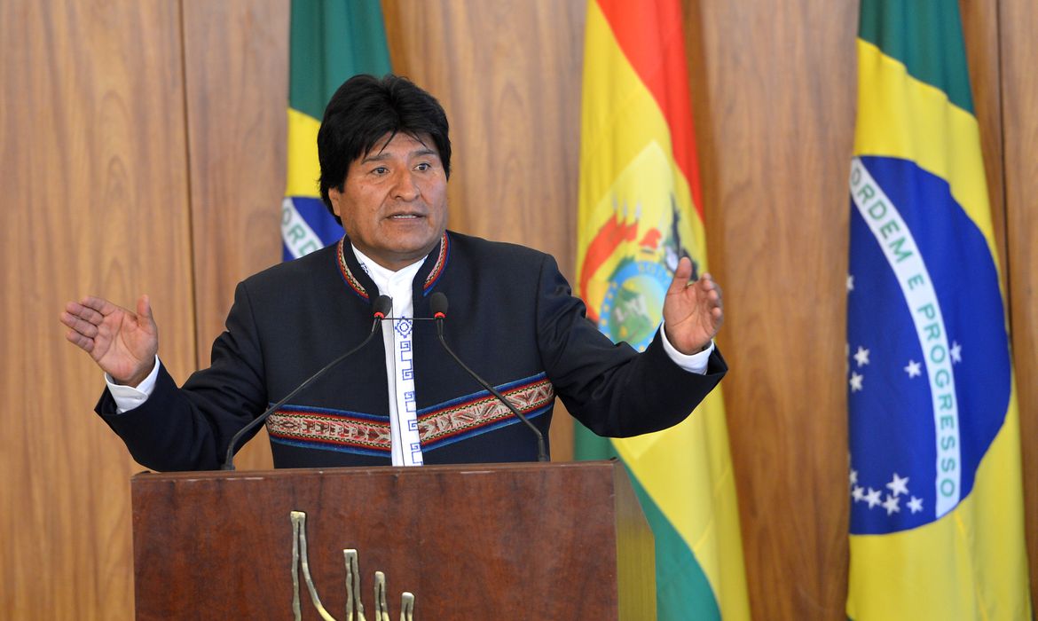 Brasília – O presidente da Bolívia, Evo Morales, durante conferência de imprensa no Palácio do Planalto (Antônio Cruz/Agência Brasil)
