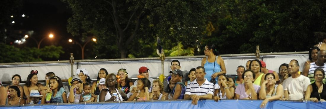 Rio de Janeiro - Público aguarda desfile das escolas de samba do Grupo Especial no Rio