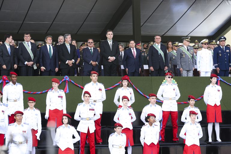 O presidente da República Jair Bolsonaro participa da cerimônia comemorativa do Dia do Exército O presidente da República Jair Bolsonaro participa da cerimônia comemorativa do Dia do Exército