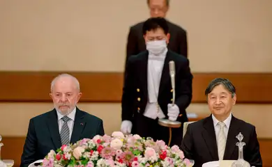 Presidente da República, Luiz Inácio Lula da Silva, durante jantar oferecido por Suas Majestades Imperiais, o Imperador Naruhito e a Imperatriz Masako, em homenagem ao Presidente da República e à Senhora Janja Lula da Silva. Palácio Imperial, Tóquio - JP.

Foto: Ricardo Stuckert / PR
