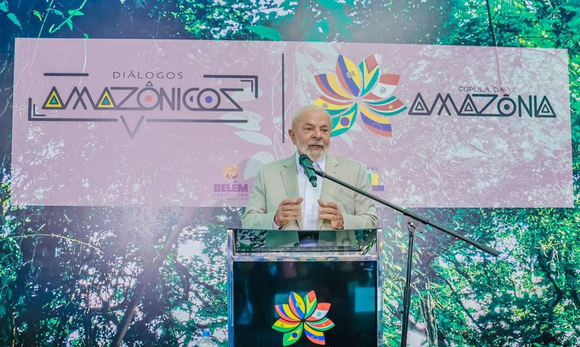Belém (PA), 08.08.2023 - Presidente Lula faz pronunciamento após reunião dos países signatários do Tratado de Cooperação Amazônica (TCA) com convidados e Debate Geral, em Belém (PA). Foto: Ricardo Stuckert/PR