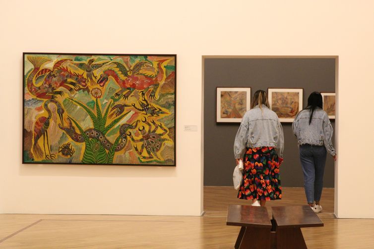 São Paulo, 10/03/2023, Mostra panorâmica Chico da Silva e o ateliê do Pirambu, com curadoria de Thierry de Freitas, na Pinacoteca de São Paulo. Foto: Rovena Rosa/Agência Brasil