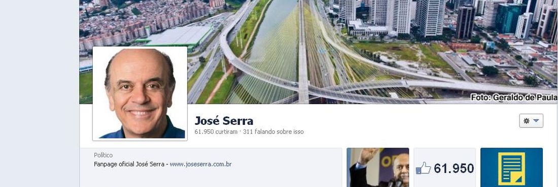 Página do candidato José Serra à prefeitura de São Paulo