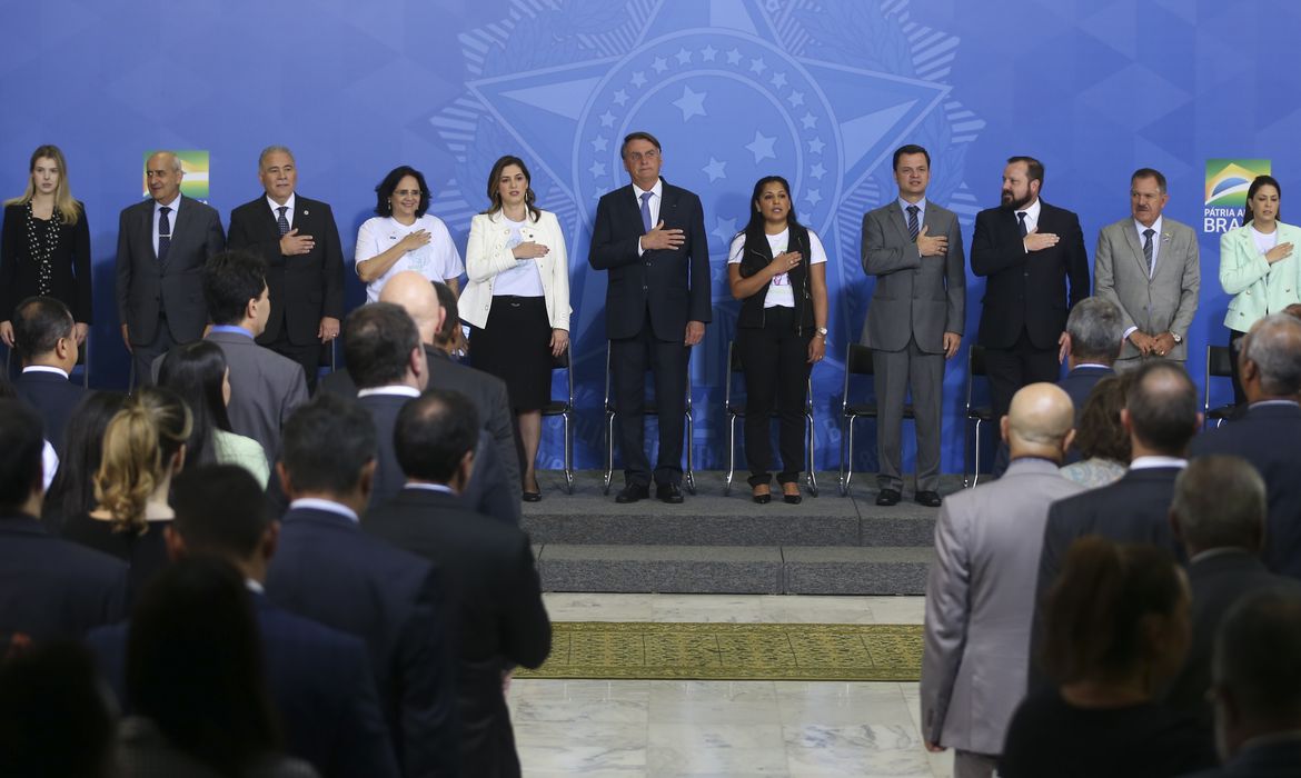 O presidente da República, Jair Bolsonaro, participa do evento Brasil pela Vida e pela Família,no Palácio do Planalto