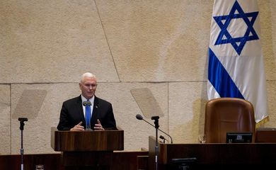 Jerusalém – Vice-presidente dos Estados Unidos, Mike Pence, discursa no Parlamento israelense