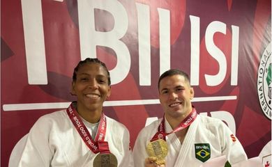 rafaela silva e Willian Lima são bronze no GP de Tblisi, em 22/04/2024 - judô