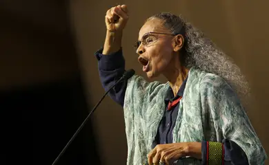 Brasília (DF), 09/05/2025 - A  ministra do Meio Ambiente, Marina Silva, durante o encerramento da 5ª Conferência Nacional do Meio Ambiente (5ª CNMA). Foto: Marcelo Camargo/Agência Brasil