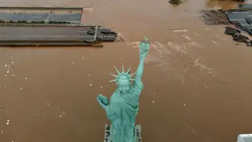Uma imagem de drone mostra uma área afetada pelas enchentes em Lajeado Rio Grande do Sul, Brasil, 3 de maio de 2024. Jeff Botega/Agência RBS via REUTERS