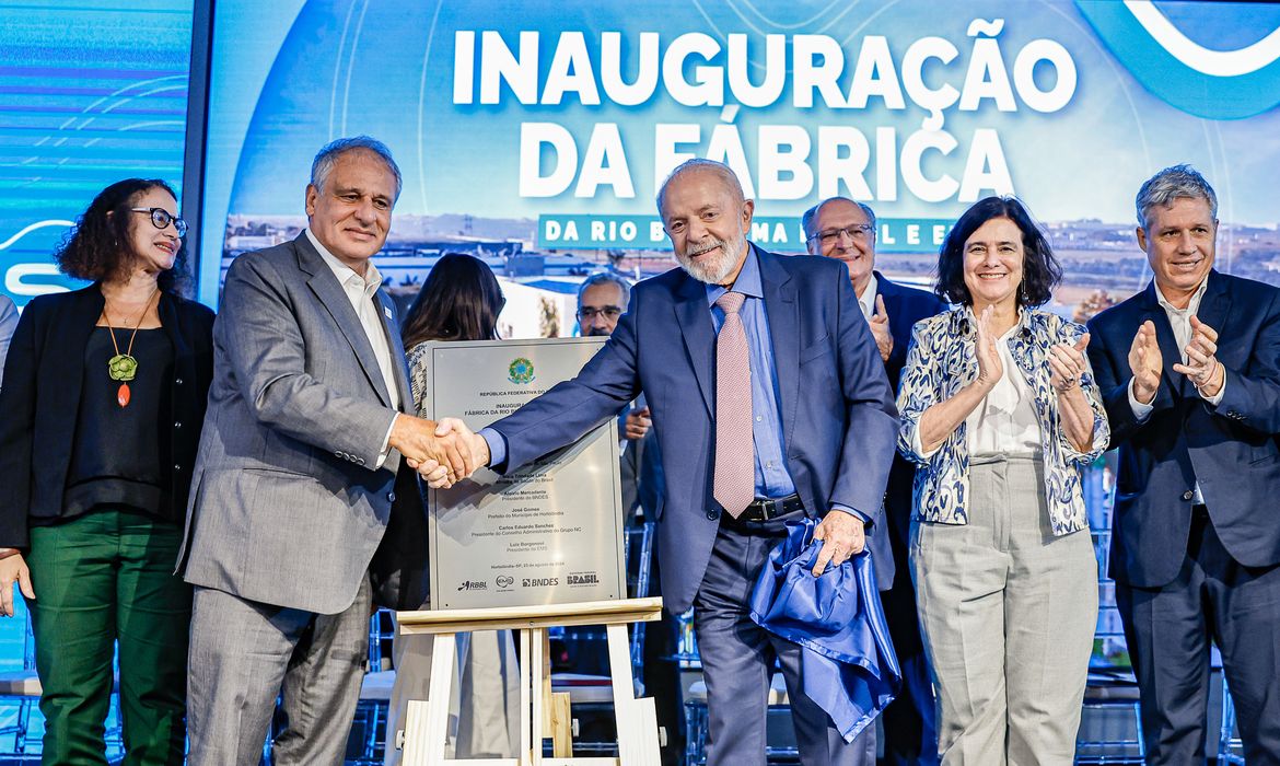 Hortolândia (SP) - 23.08.2024 - Presidente da República, Luiz Inácio Lula da Silva, durante cerimônia de inauguração da fábrica da EMS, no Auditório Emiliano Manuel Sanchez da sede da EMS. Hortolândia - SP.  Foto: Ricardo Stuckert / PR