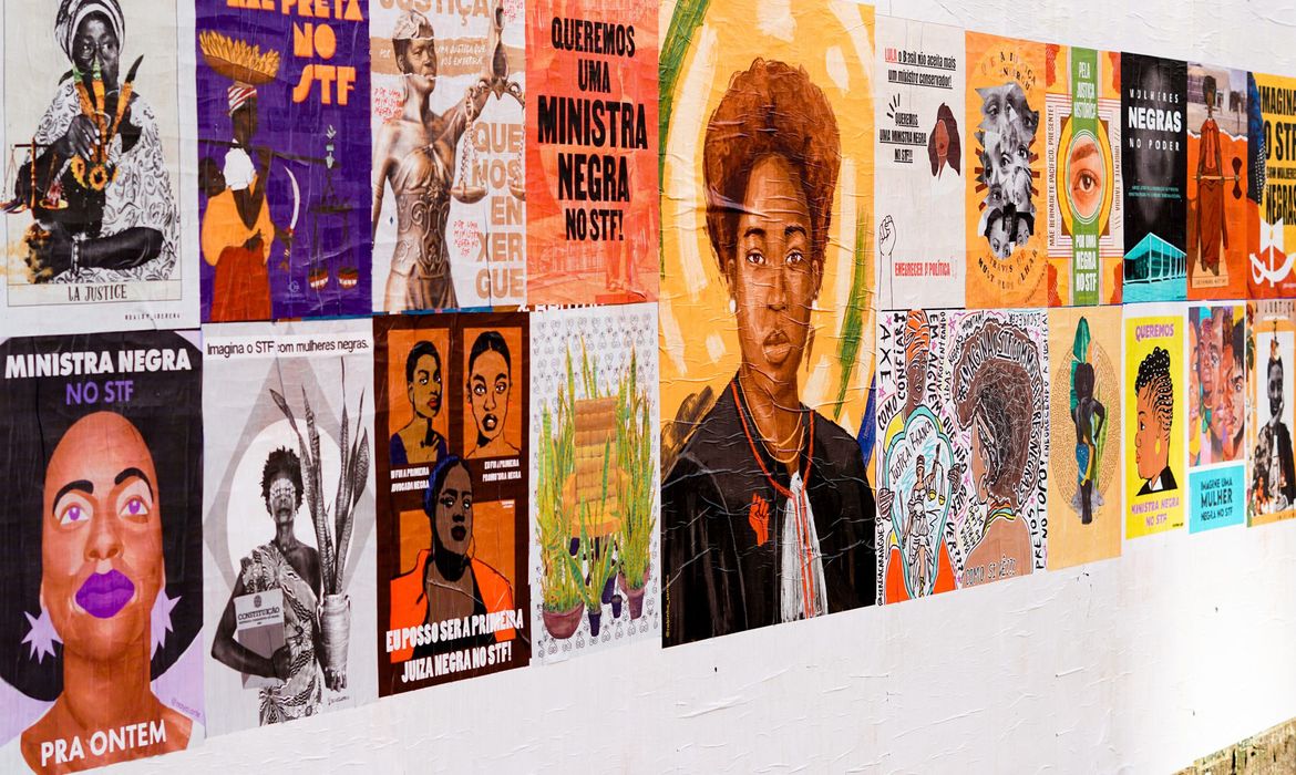 Campanha e mostra de arte de rua pedem por mulher negra no STF. Foto: Divulgação
