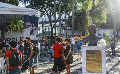 Rio de Janeiro (RJ) 27/03/2025 - Ato “Ocupa Rubens Paiva: Tortura Nunca Mais”, em frente à antiga sede do DOI-Codi, onde Rubens  Paiva e outros 52 presos políticos foram torturados e assassinados durante a ditadura militar.
Foto: Tânia Rêgo/Agência Brasil