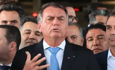 Brasília (DF), 26/03/2025  - Ex-presidente Jair Bolsonaro durante declaração a imprensa após virar Réu no STF. Foto: Lula Marques/Agência Brasil