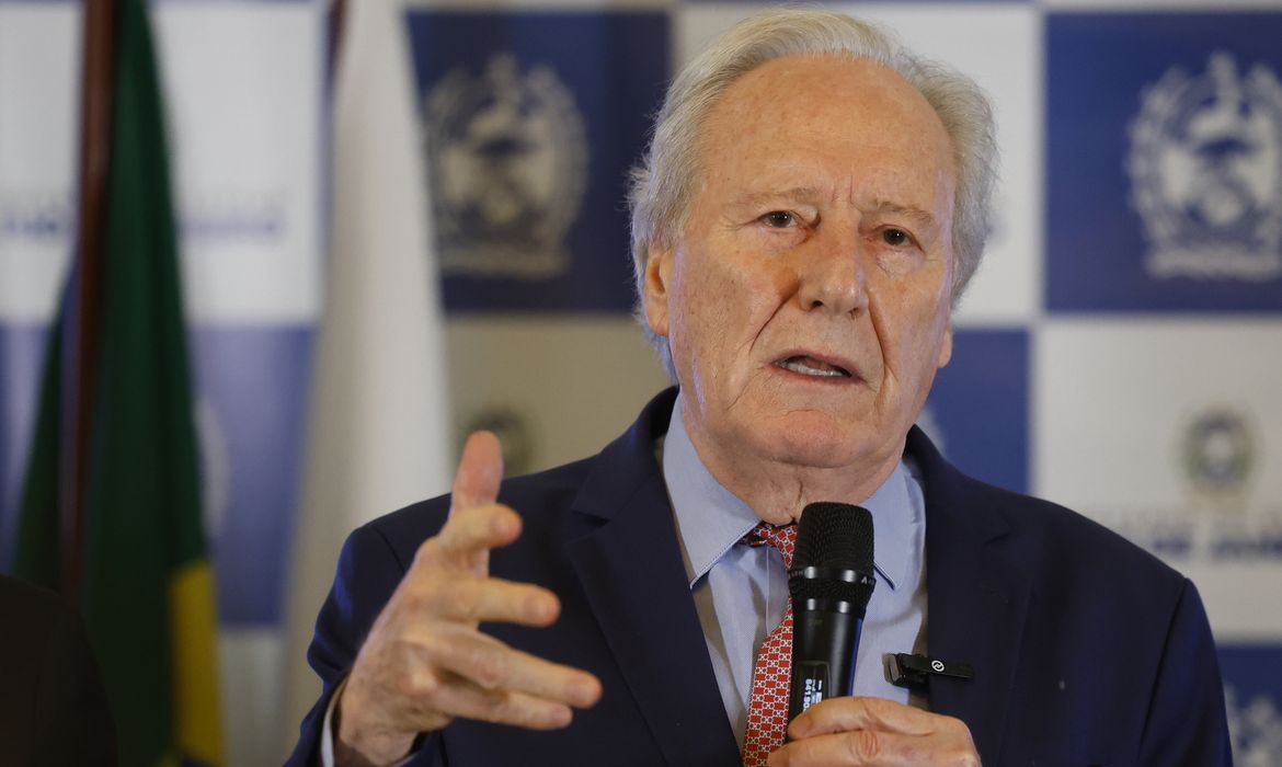 Rio de Janeiro (RJ), 29/10/2025 - Ministro da Justiça, Ricardo Lewandowski, durante entrevista coletiva para falar sobre ação policial da Operação Contenção, contra o Comando Vermelho. Foto: Fernando Frazão/Agência Brasil