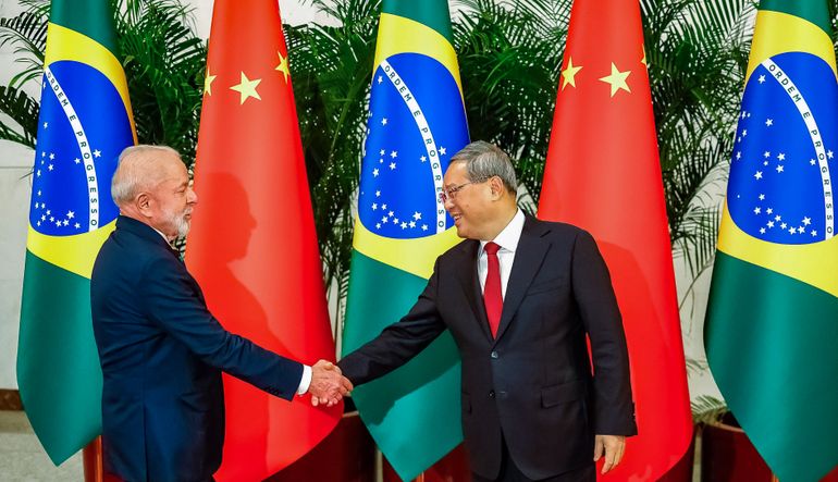 13.05.2025 - Presidente da República, Luiz Inácio Lula da Silva, durante reunião com o Primeiro-Ministro da República Popular da China, Li Qiang, no Grande Palácio do Povo. Pequim - China.  Foto: Ricardo Stuckert / PR