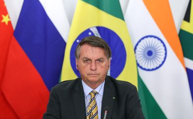 (Brasília - DF, 17/11/2020) Presidente da República Jair Bolsonaro, durante reunião da XII Cúpula de Líderes do BRICS (videoconferência).
Foto: Marcos Corrêa/PR