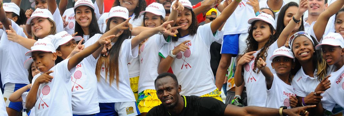 Considerado o homem mais rápido mundo, o velocista jamaicano Usain Bolt, participou de uma corrida recreativa com cerca de 100 crianças do projeto Atleta do Futuro, do Sesi, na Praia do Leme
