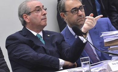 Brasília - O presidente afastado da Câmara, Eduardo Cunha, faz sua defesa no Conselho de Ética da Casa (Antonio Cruz/Agência Brasil)