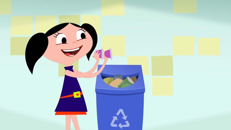 Luna aprende como o plástico pode ser reciclado