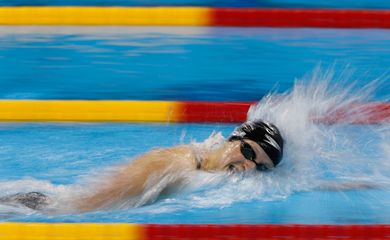 Rio de Janeiro - Nadadora norte-americana Katie Ledecky bate recorde mundial e leva medalha de ouro nos 400m livre, nos Jogos Olímpicos Rio 2016  (Fernando Frazão/Agência Brasil)